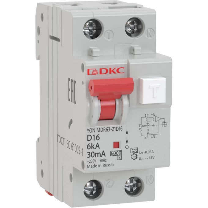 АВДТ DKC с защитой от сверхтоков YON (2п, 30mA) MDR63-22C25-A