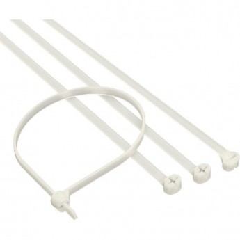 Хомут кабельный DKC 4.8х370 P6.6 с двойным замком белый (уп.100шт) 21219SR