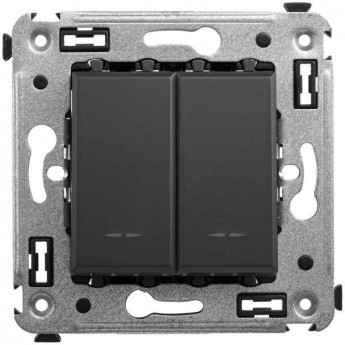 Кнопка двухклавишная DKC AVANTI СП, черный матовый