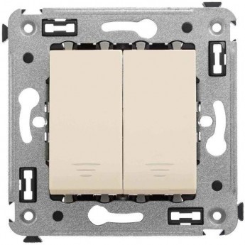 Кнопка двухклавишная в стену DKC, "Avanti", "Ванильная дымка"