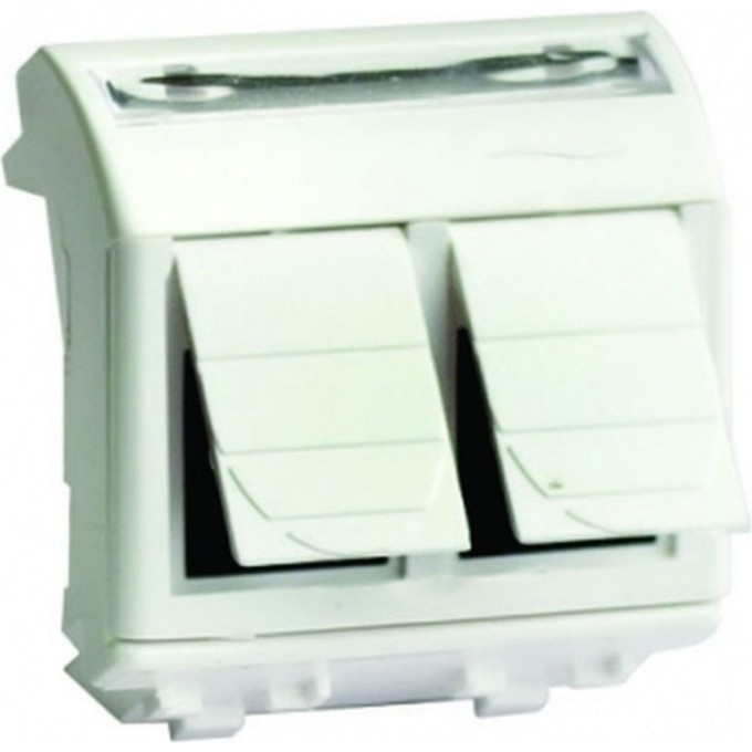 Компьютерная розетка RJ45 DKC BRAVA кат.5e, белая, 2мод 76656B Компьютерная розетка RJ45 DKC BRAVA кат.5e, белая, 2мод 76656B