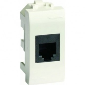 Компьютерная розетка RJ45 DKC BRAVA кат.6, 8P8C, белая, 1мод