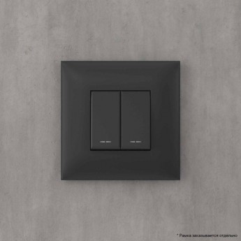 Переключатель двухклавишный DKC AVANTI СП, черный матовый