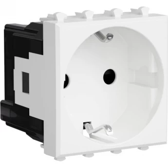 Розетка модульная DKC "AVANTI" 2P+E, с з/ш, "Белое облако", 2 модуля