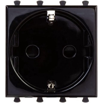 Розетка модульная DKC "AVANTI" 2P+E, с з/ш, "Черный квадрат", 2 модуля