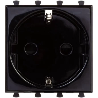 Розетка модульная DKC "AVANTI" 2P+E, с з/ш, "Черный квадрат", 2 модуля