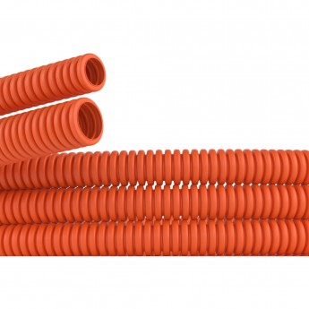 Труба DKC ПНД гибкая гофрированная д.32мм, лёгкая без протяжки, 25м, оранжевый