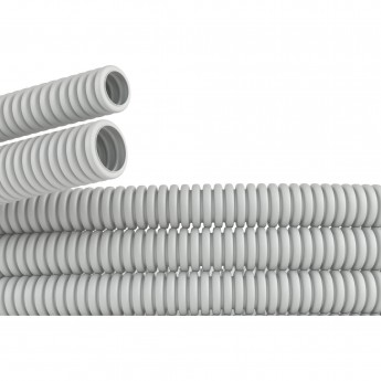 Труба DKC ПВХ гибкая гофрированная д.20мм, тяжёлая без протяжки, 100м, серый Труба DKC ПВХ гибкая гофрированная д.20мм, тяжёлая без протяжки, 100м, серый