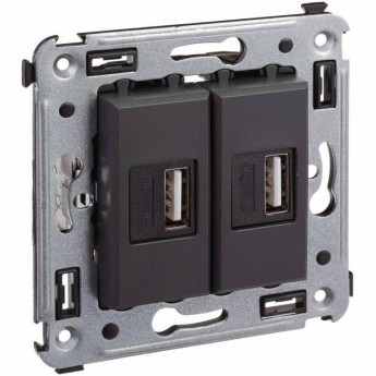 Устройство зарядное USB DKC AVANTI СП, черный матовый