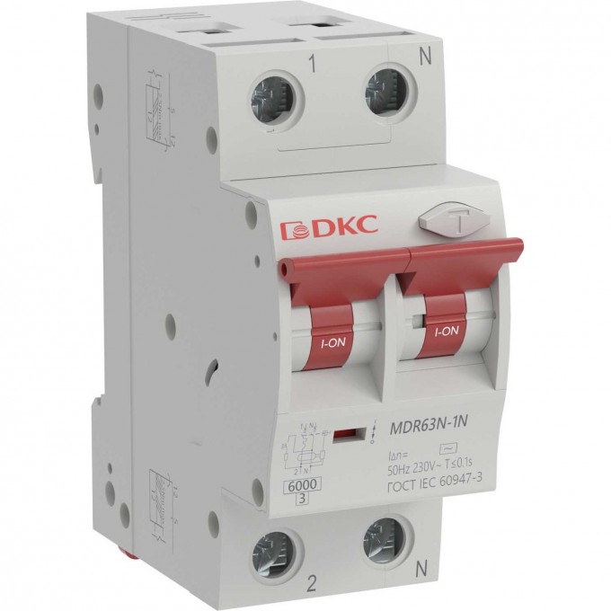 Выключатель автоматический дифференциального тока DKC 2п 10A 30mA C MDR63N-1N2C10-A Выключатель автоматический дифференциального тока DKC 2п 10A 30mA C MDR63N-1N2C10-A