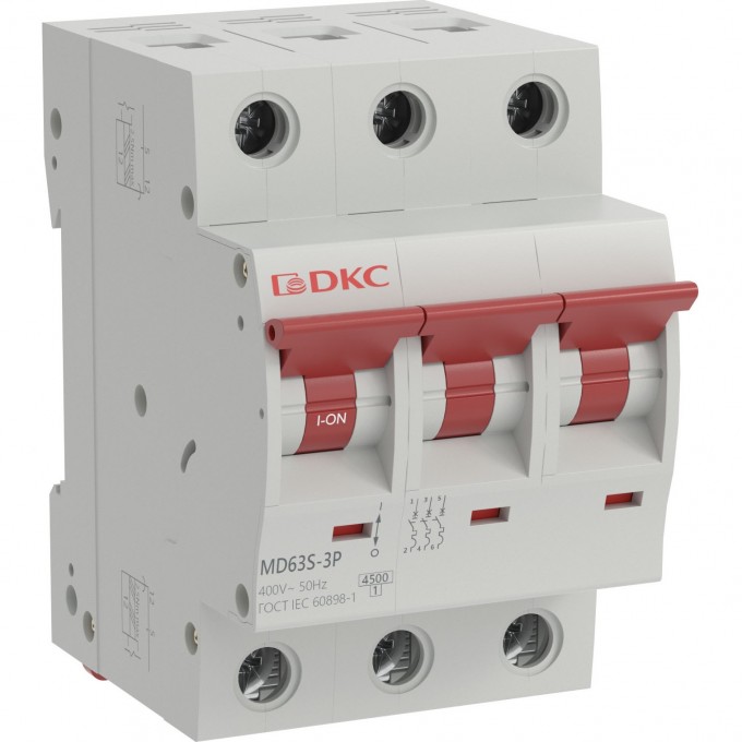 Выключатель автоматический трёхполюсный DKC 40А C 4,5кА MD63S-3PC40 Выключатель автоматический трёхполюсный DKC 40А C 4,5кА MD63S-3PC40